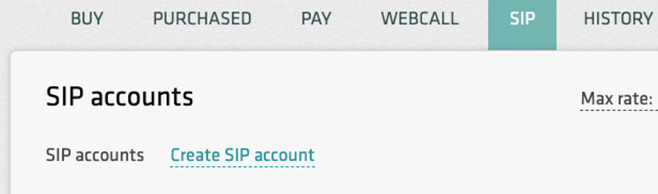 Create SIP account