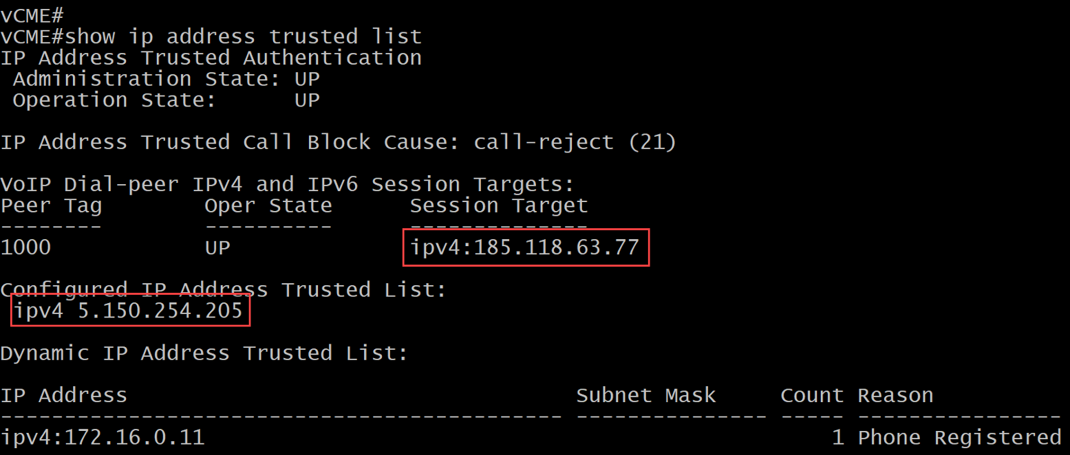 Show Ip Address Trusted List